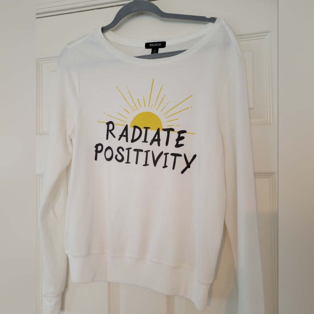 Wildfox “Radiate Sunshine” Long Sleeve Oversized Graphic Sweatshirt Size S